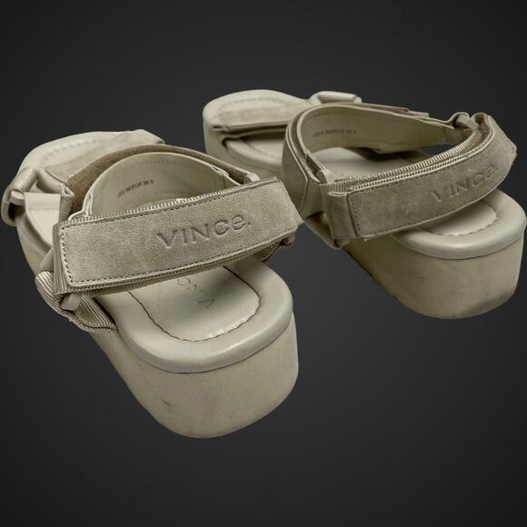 Vince Sandals Strappy Flatform Size 6.5 Comfortable Bone Off White - Picture 4 of 8